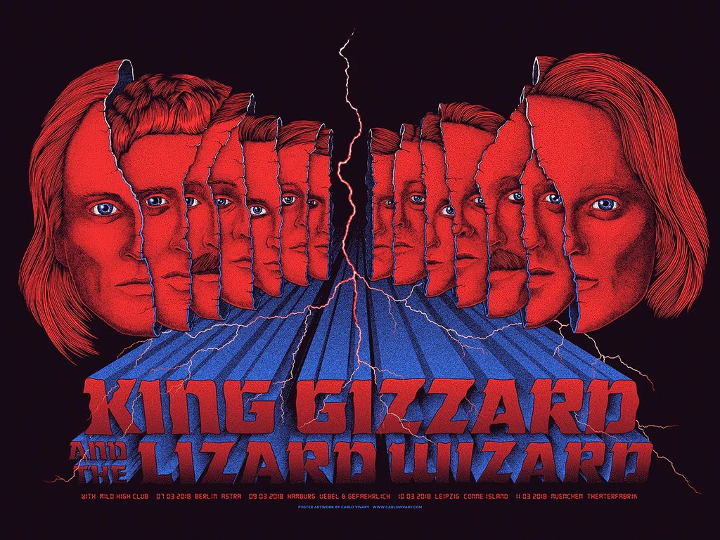 King Gizzard & the Lizard Wizard poster by Carlo Vivary