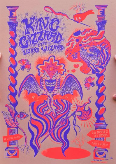 King Gizzard & the Lizard Wizard poster by Emy Rojas and Gaspard Le Quiniou