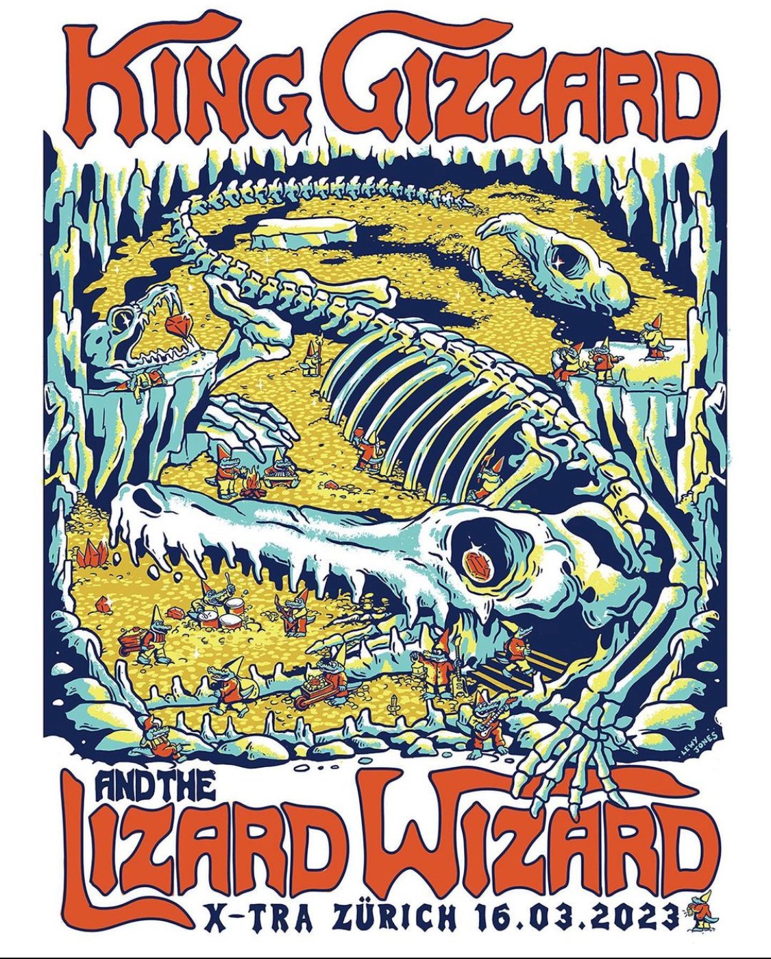 King Gizzard & the Lizard Wizard poster by Lewy Jones