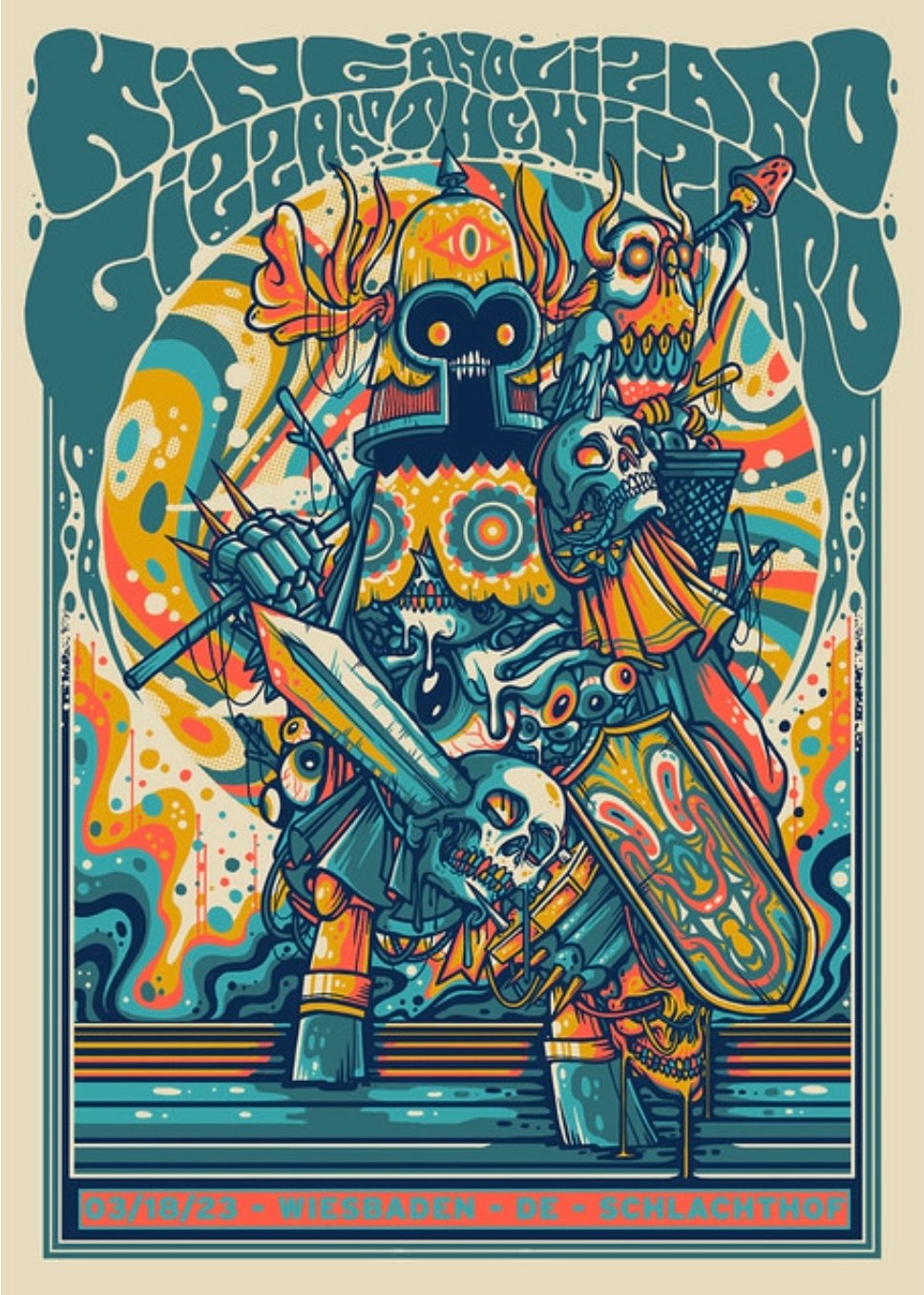 King Gizzard & the Lizard Wizard poster by Drew Millward