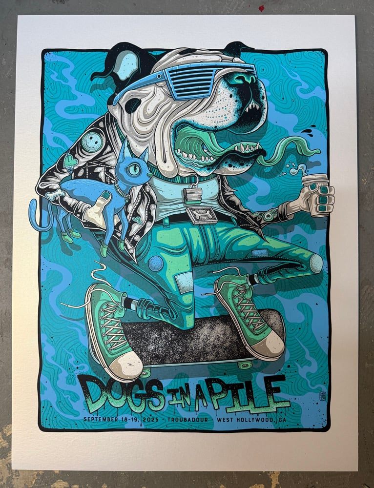 Dogs in a Pile poster by Jim Mazza