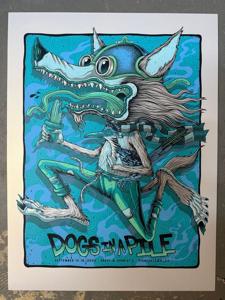 Dogs in a Pile poster by Jim Mazza