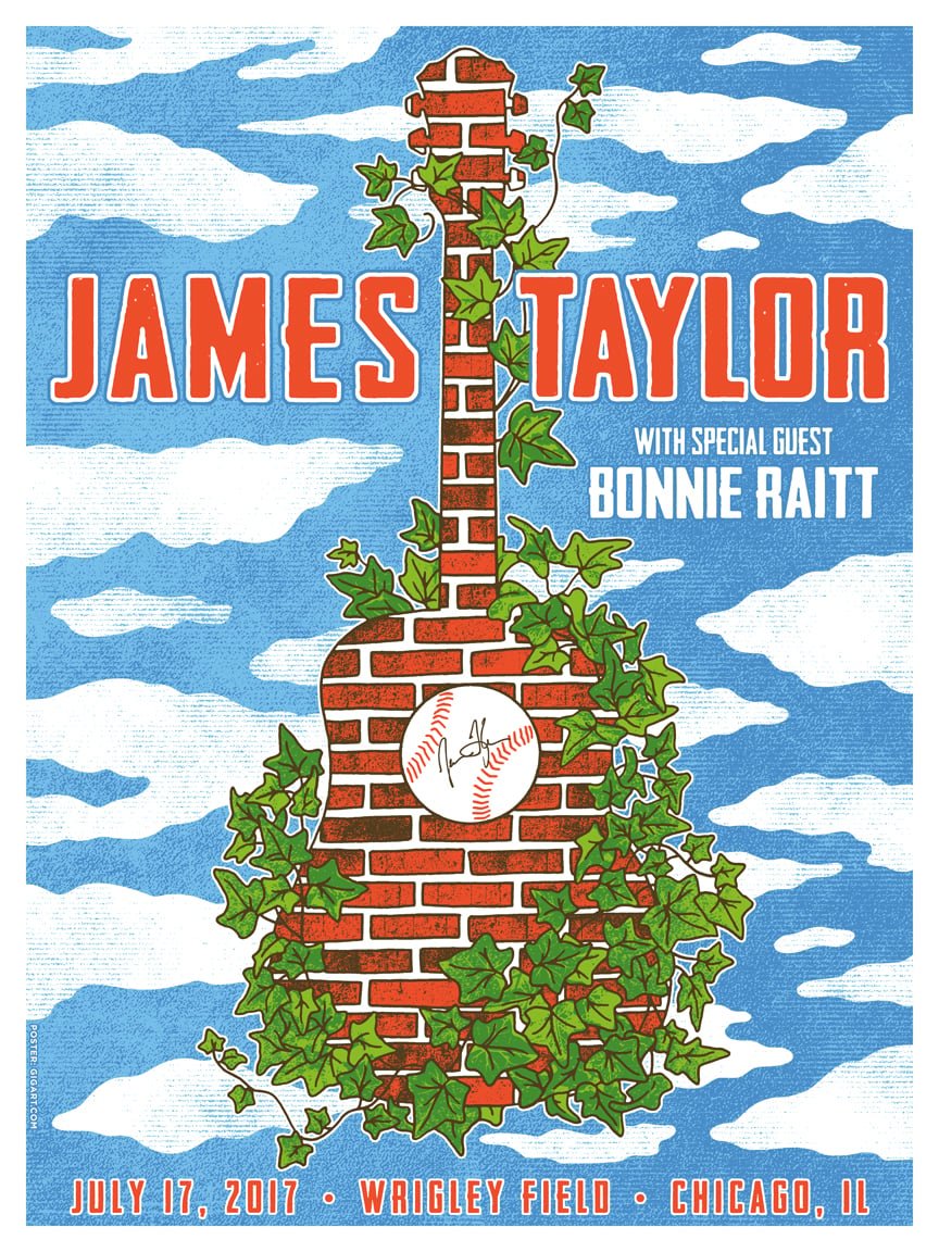 James Taylor Wrigley Field poster by GIGART