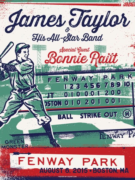 James Taylor Fenway Park poster by GIGART