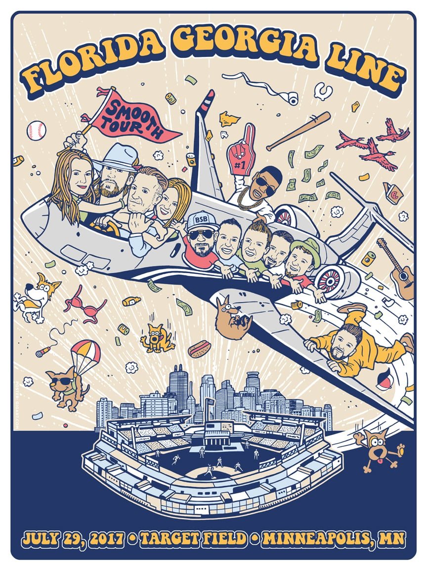 Florida Georgia Line Minnesota poster by GIGART