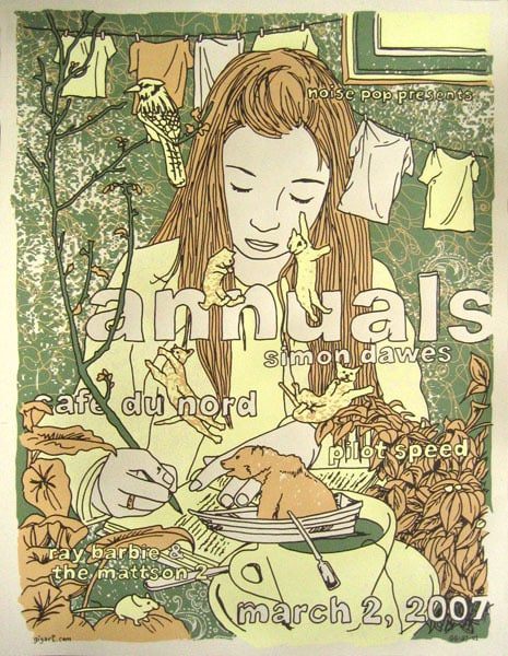 Annuals, Dawes Noise Pop poster by GIGART
