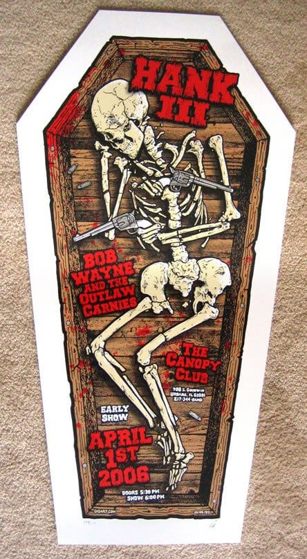 Hank Williams III Coffin poster by GIGART