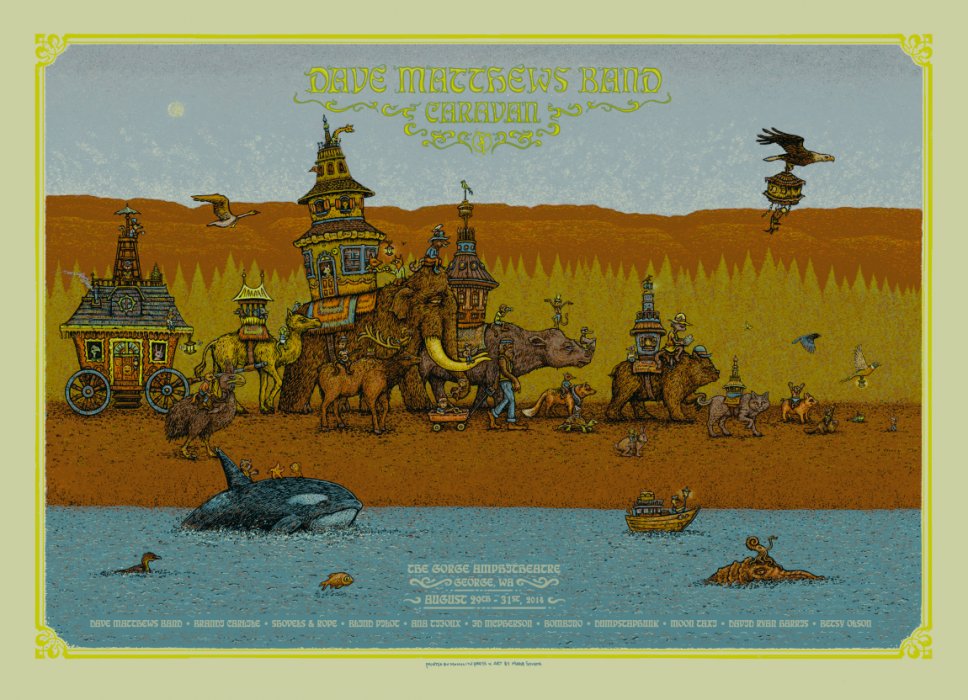 Dave Matthews Band Caravan 2014 poster by Marq Spusta
