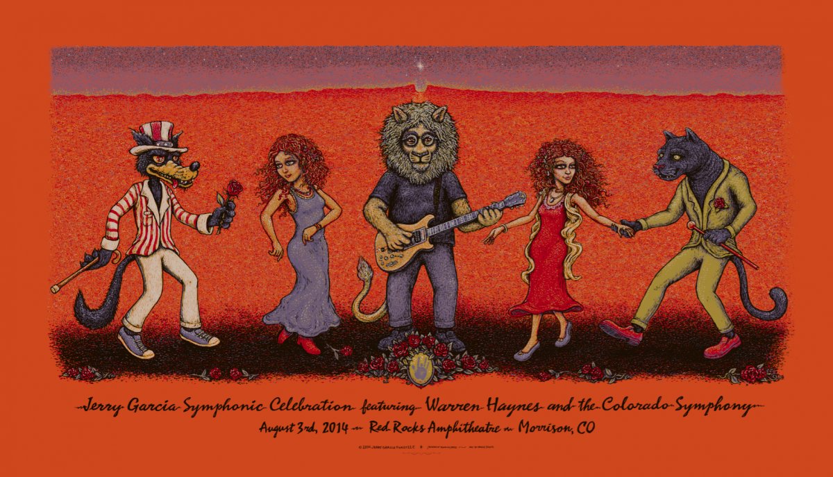 Jerry Garcia Symphonic at Red Rocks poster by Marq Spusta