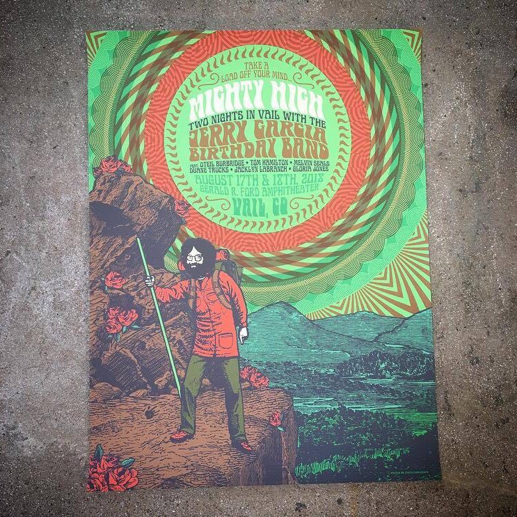 Jerry Garcia Birthday Bash poster by Justin Helton