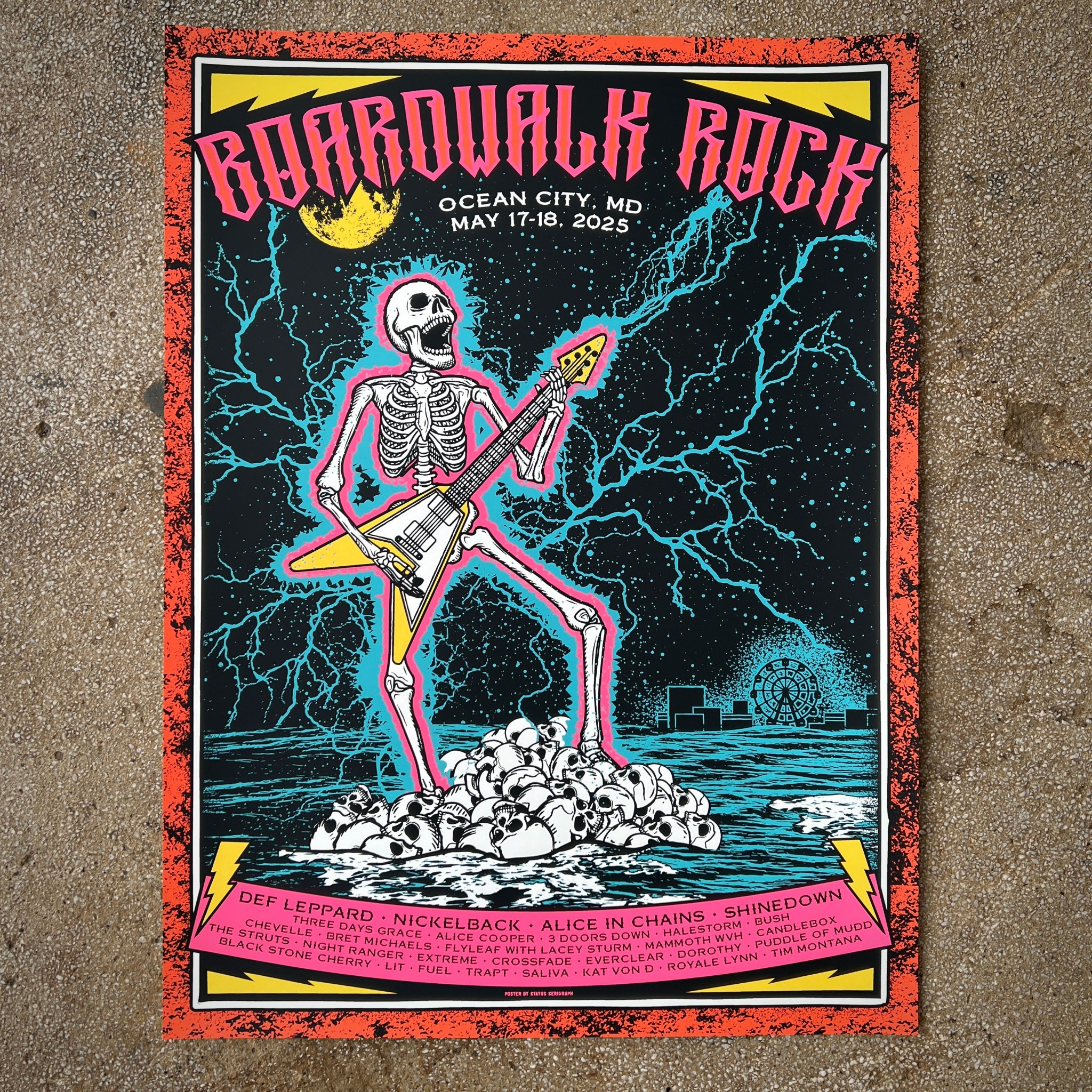 Boardwalk Rock poster by Status Serigraph