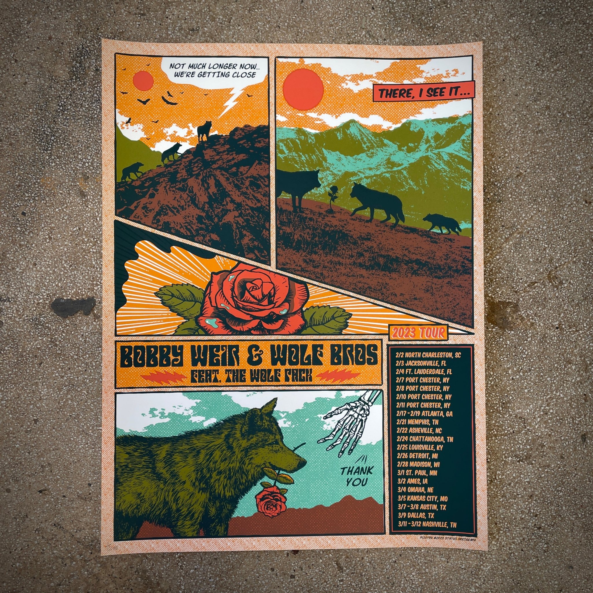 Bobby Weir & Wolf Bros poster by Status Serigraph