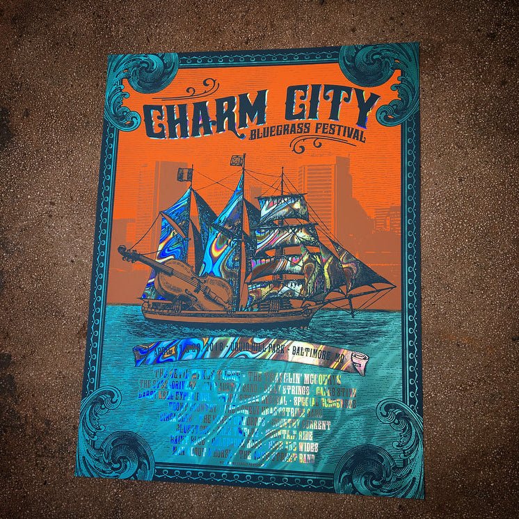 Charm City Bluegrass poster by Status Serigraph