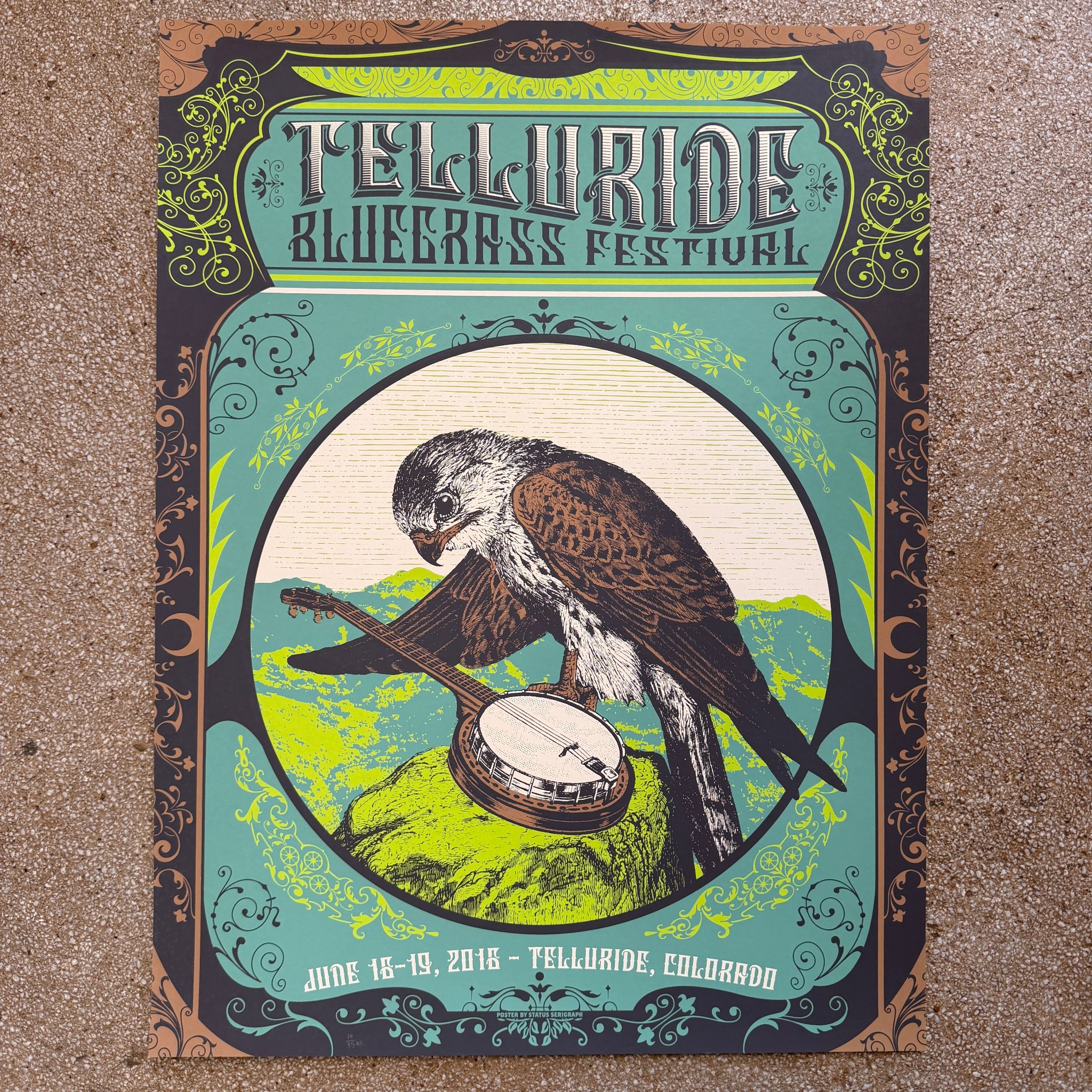 Telluride Bluegrass Festival poster by Status Serigraph