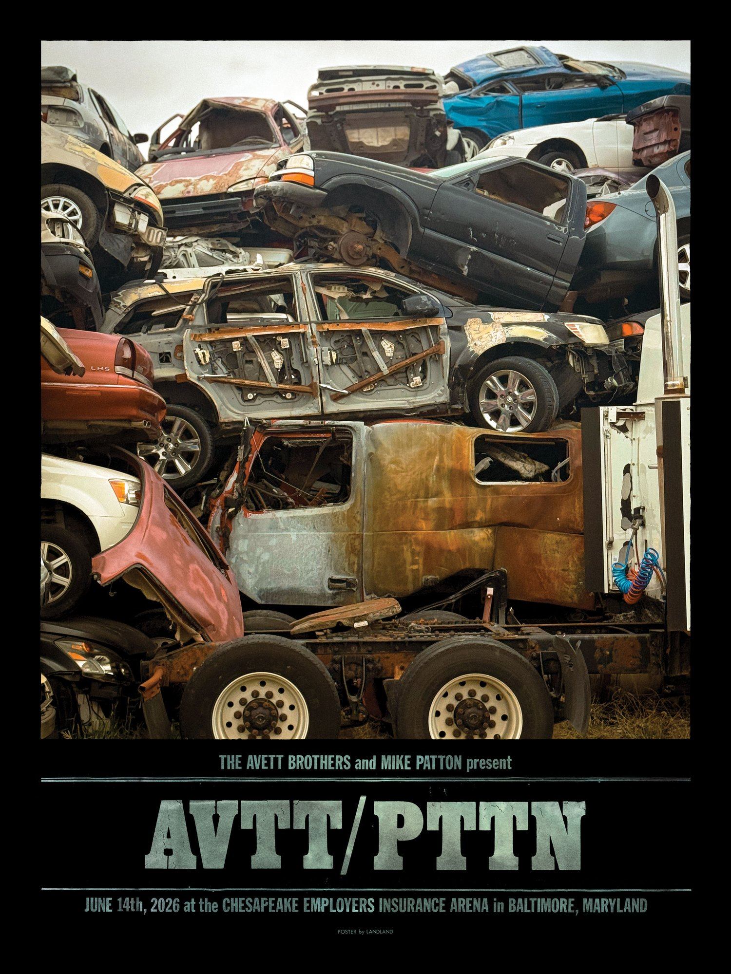The Avett Brothers & Mike Patton present AVTT/PTTN poster by Landland