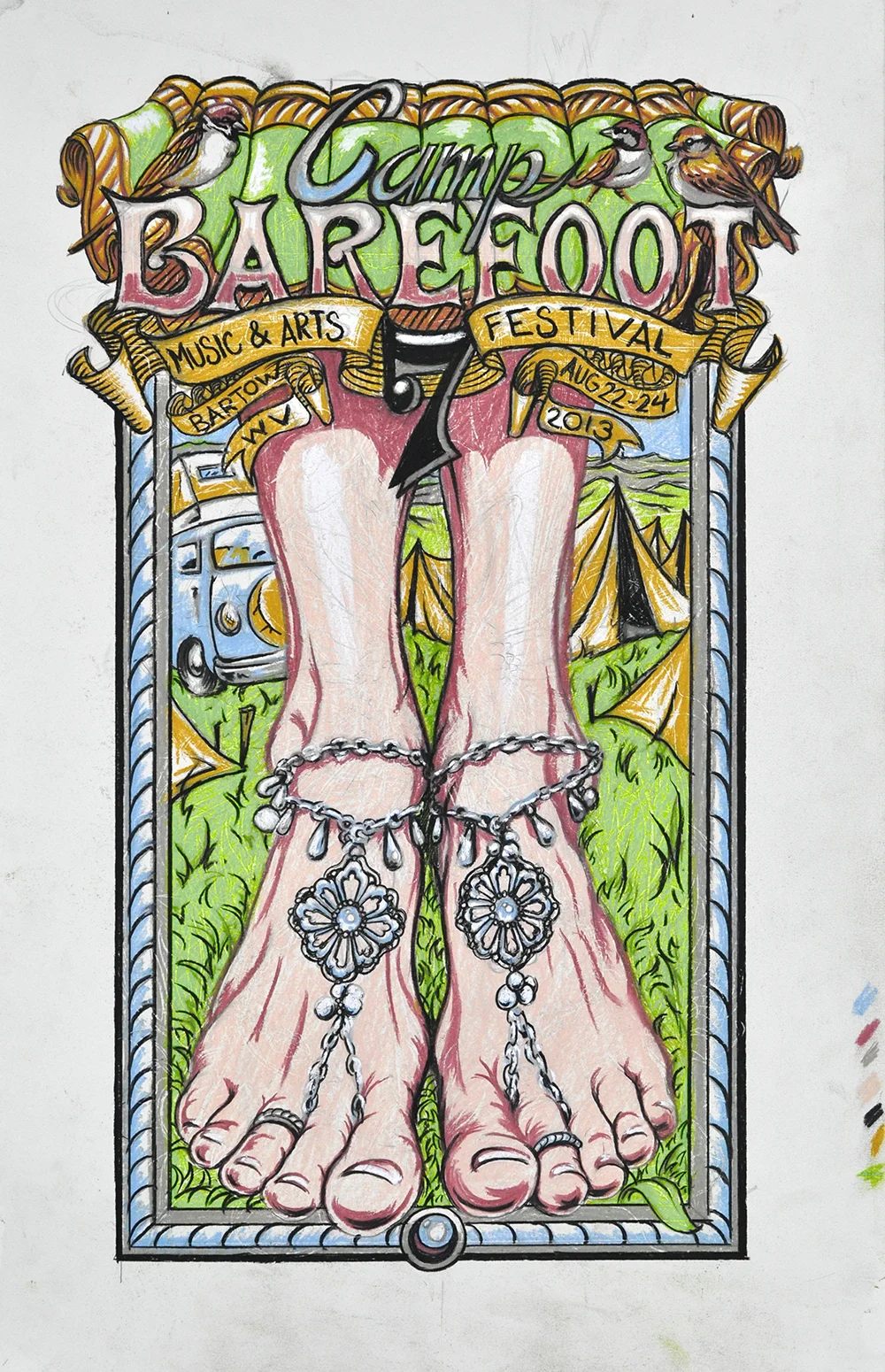 Camp Barefoot poster by AJ Masthay