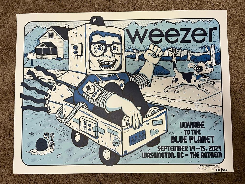Weezer-Washington DC poster by Bailey Flynn