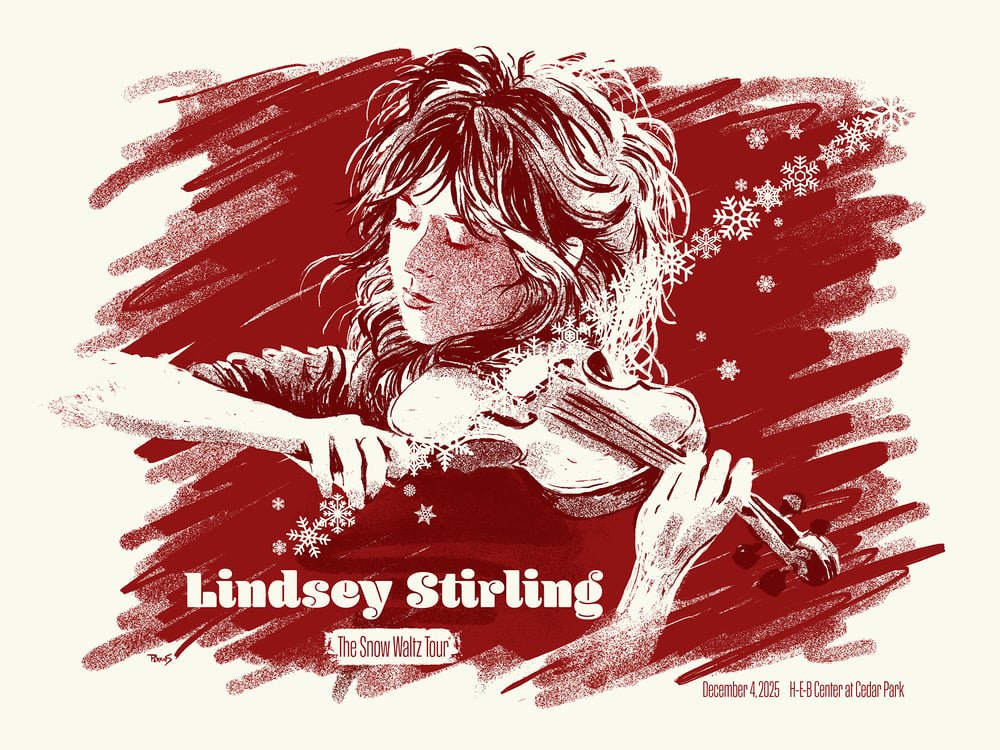 Lindsey Stirling, Austin poster by Billy Perkins
