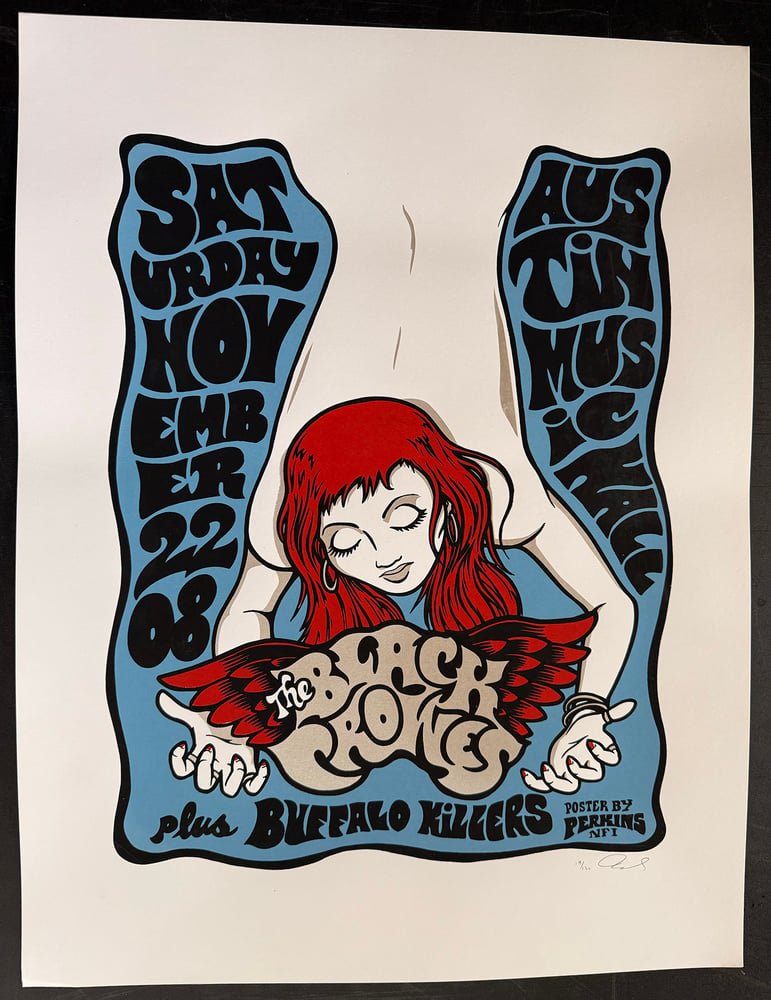 Black Crowes, Buffalo Killers, Austin poster by Billy Perkins