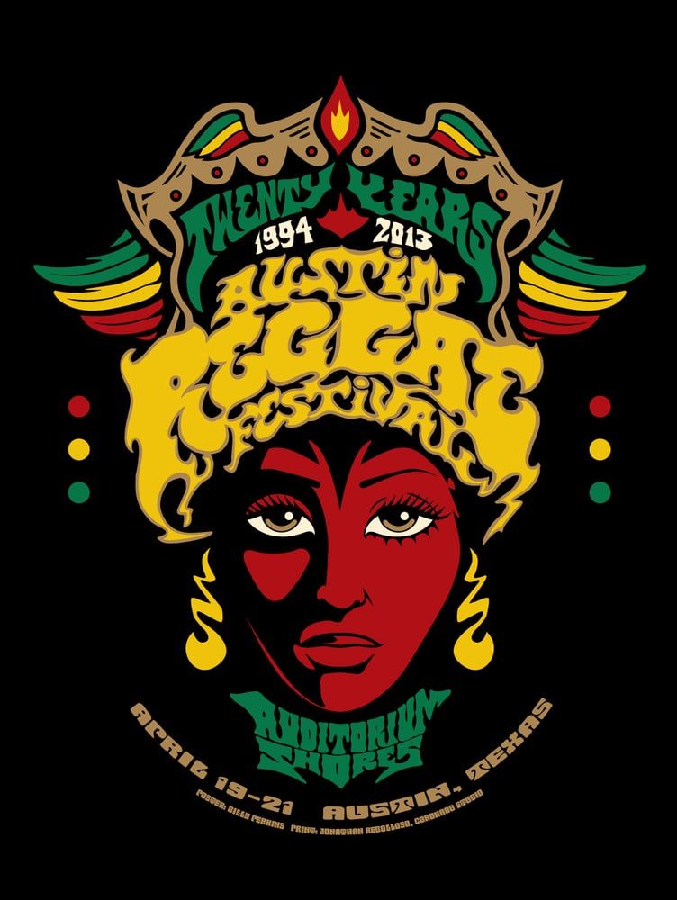 Austin Reggae Festival poster by Billy Perkins