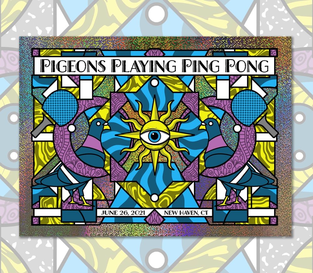 Pigeons Playing Ping Pong poster by Brian Bojo