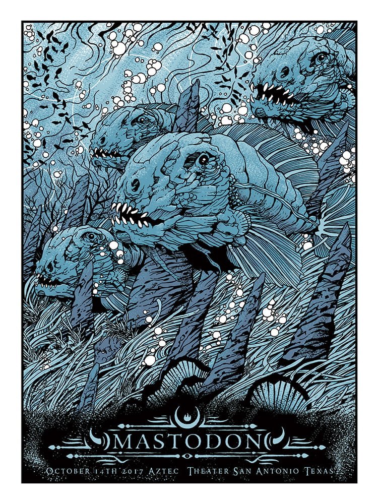 Mastodon Texas poster by Brian Mercer