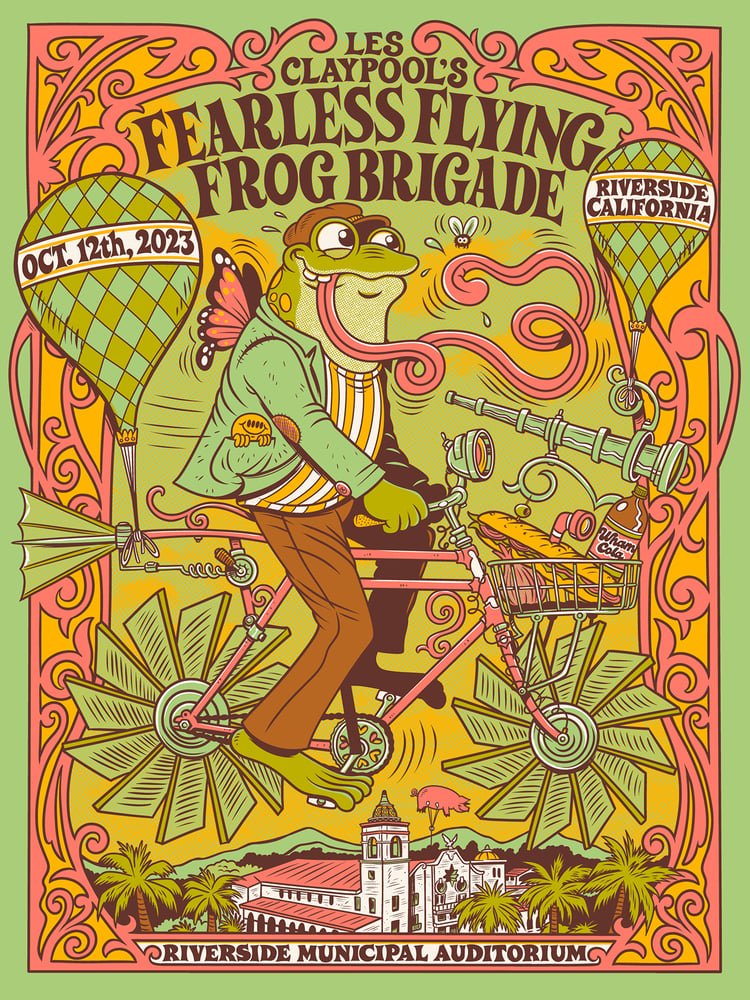 Les Claypool's Frog Brigade poster by Burrito Breath