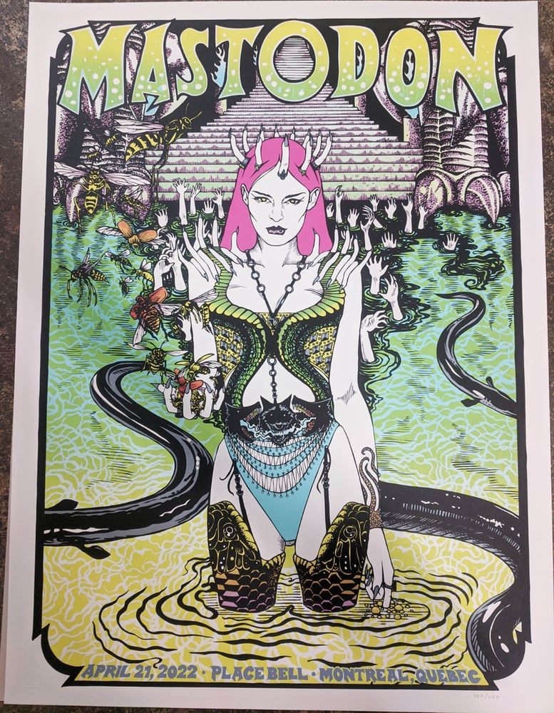 MASTODON- April 21 poster by Caitlin Mattisson