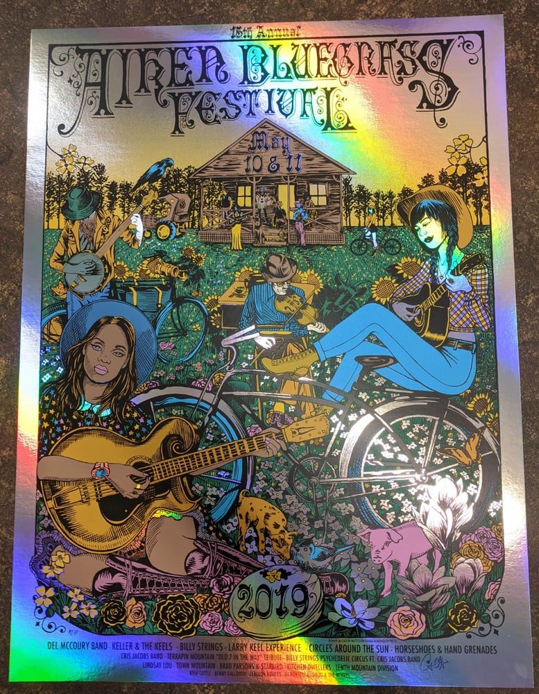 15th Annual Aiken Bluegrass Festival. May 10 & 11 poster by Caitlin Mattisson
