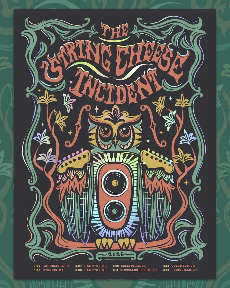 The String Cheese Incident Aug 5-13 poster by Carolyn Adkins