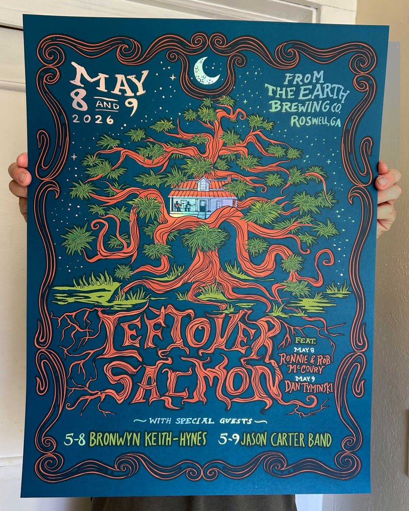 Leftover Salmon, May 8-9 poster by Carolyn Adkins