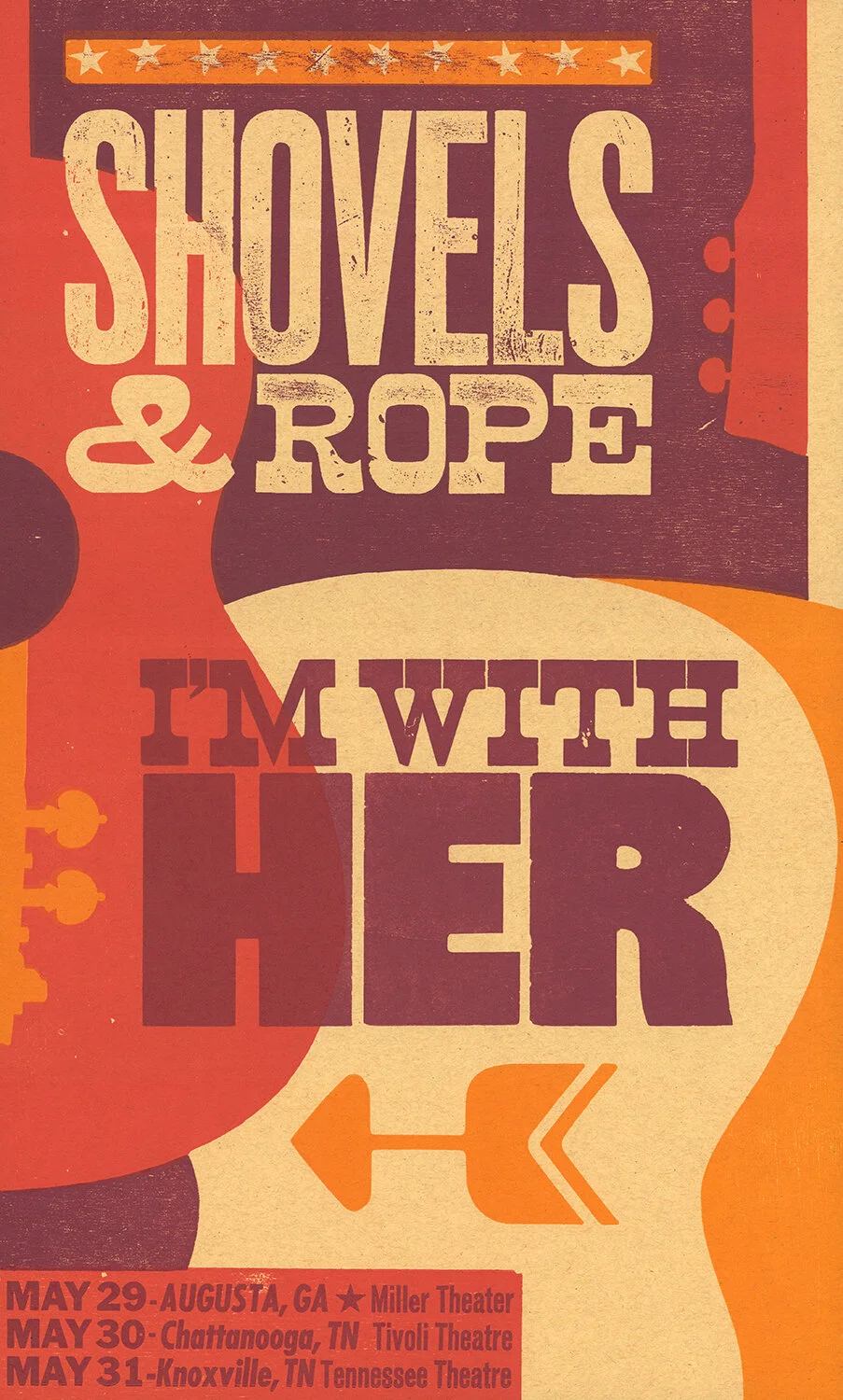 SHOVELS & ROPE and I'M poster by Brad Vetter