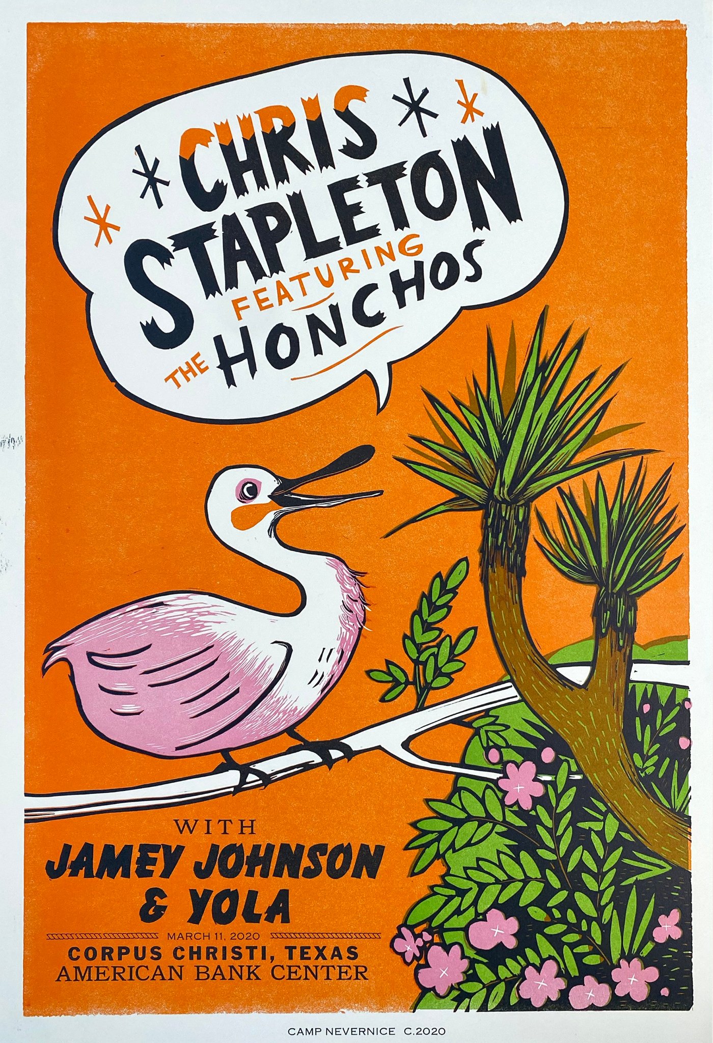 Chris Stapleton in Corpus Christi poster by Camp Nevernice