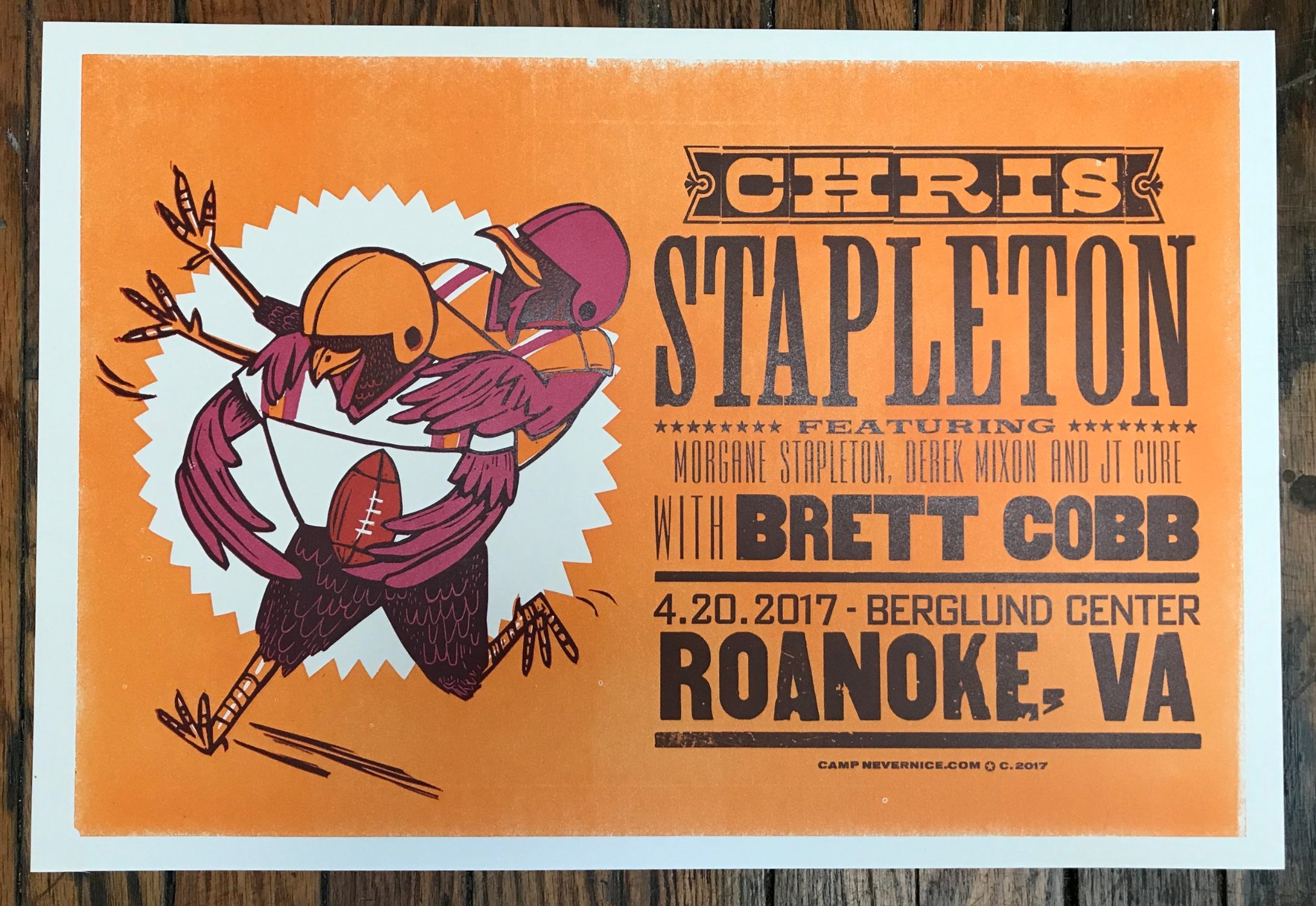 Chris Stapleton Roanoke poster by Camp Nevernice
