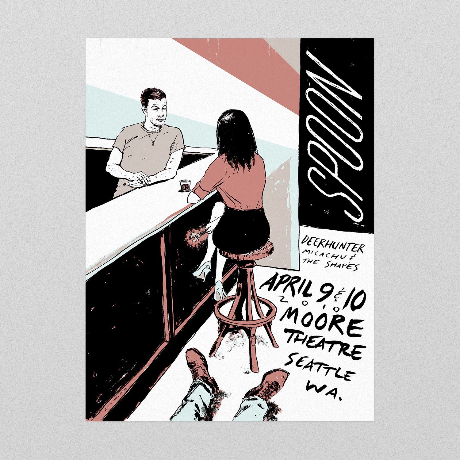 Spoon / Deerhunter / Micachu & The Shapes poster by Casey Burns