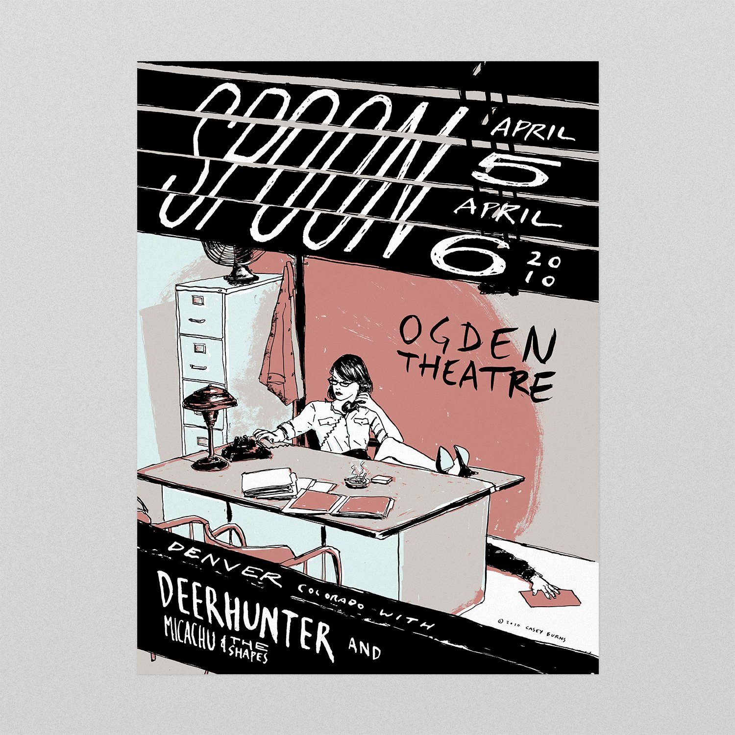 Spoon / Deerhunter / Micachu & The Shapes poster by Casey Burns