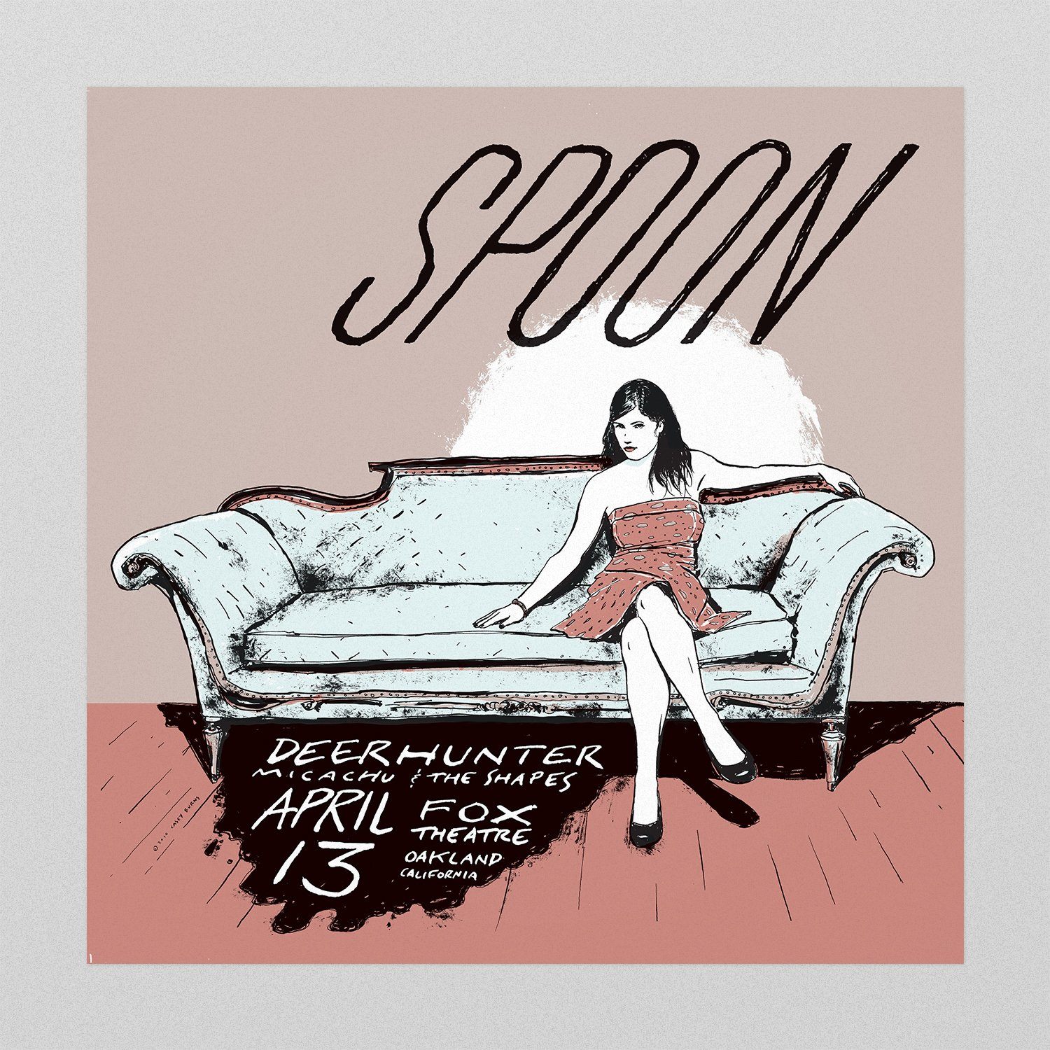 Spoon / Deerhunter / Micachu & The Shapes poster by Casey Burns