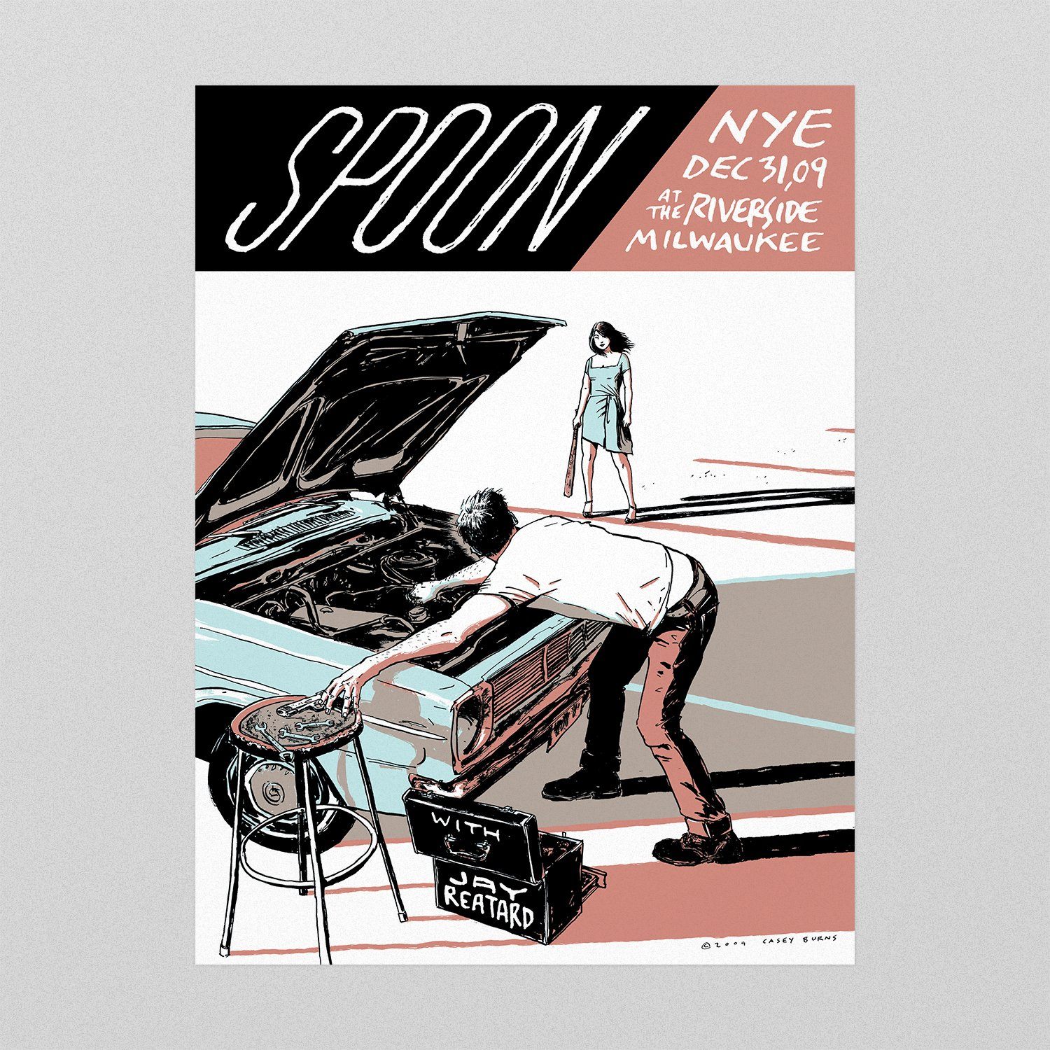 Spoon / Jay Reatard poster by Casey Burns
