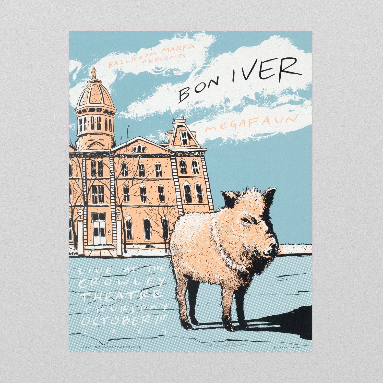 Bon Iver / Megafaun poster by Casey Burns