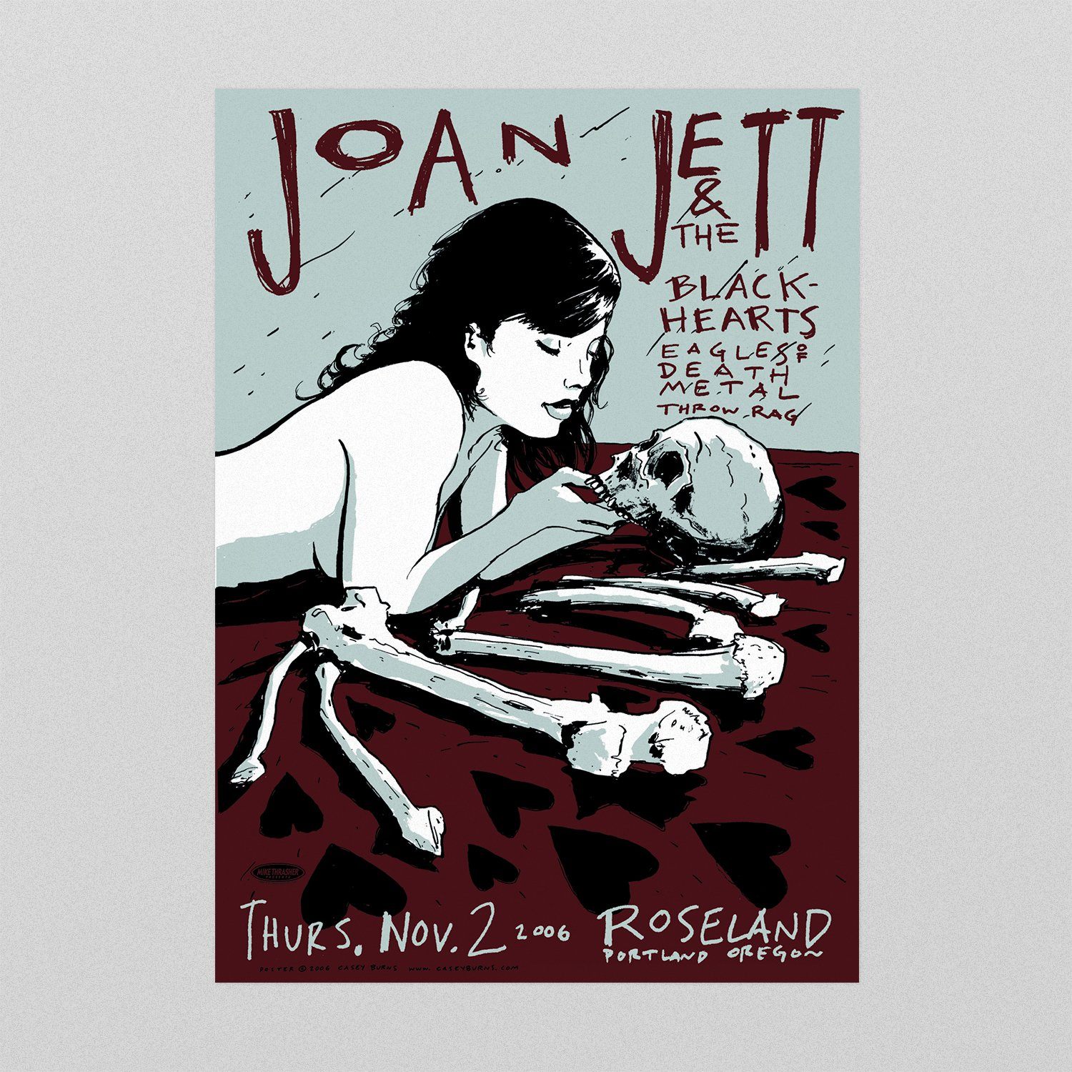 Joan Jett / Eagles of Death Metal / Throw Rag poster by Casey Burns
