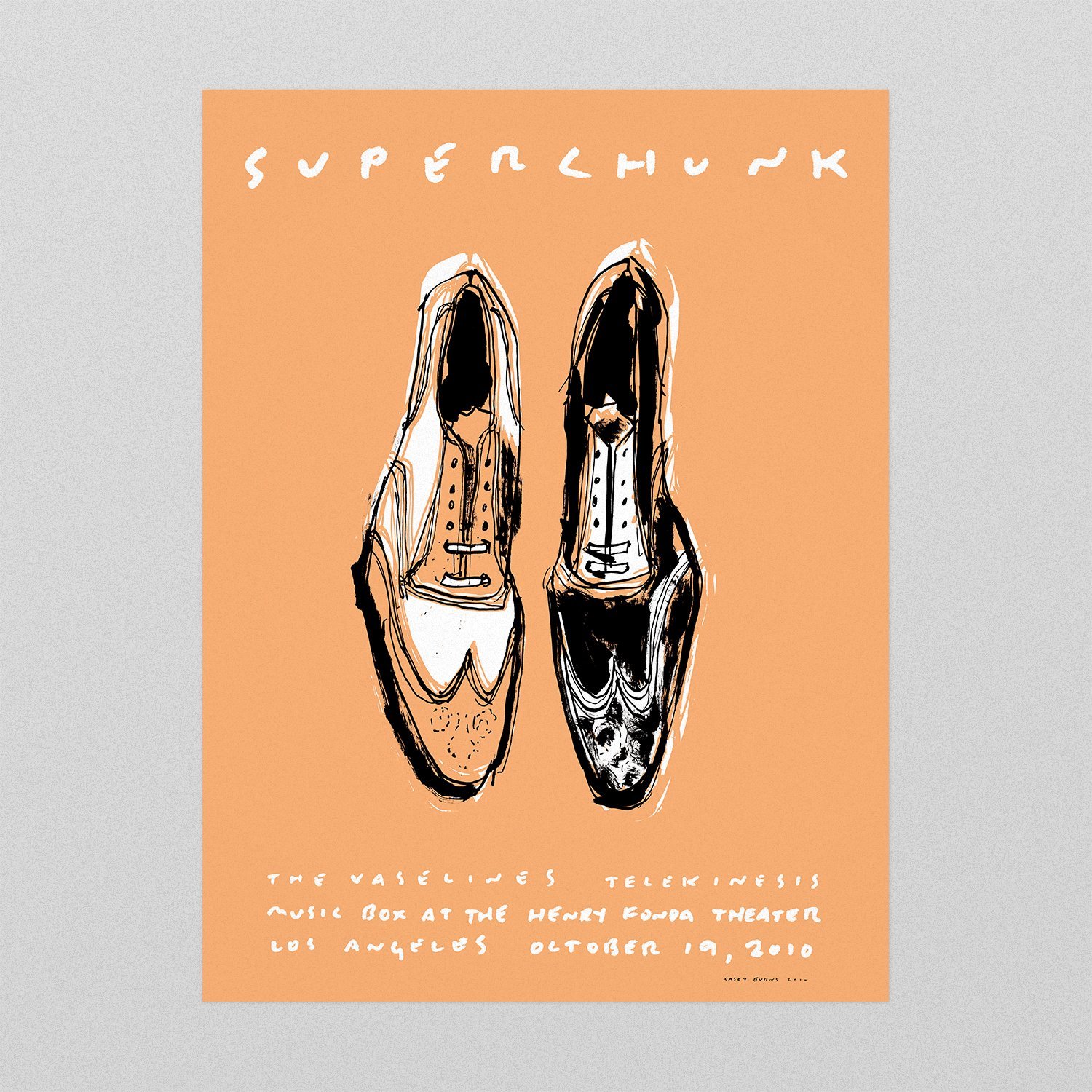 Superchunk / Vaselines / Telekenesis poster by Casey Burns