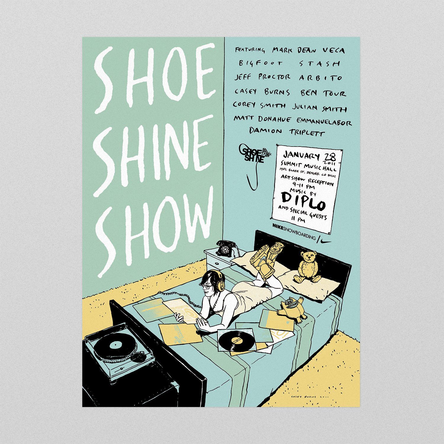 Diplo at the Nike Shoe Shine poster by Casey Burns