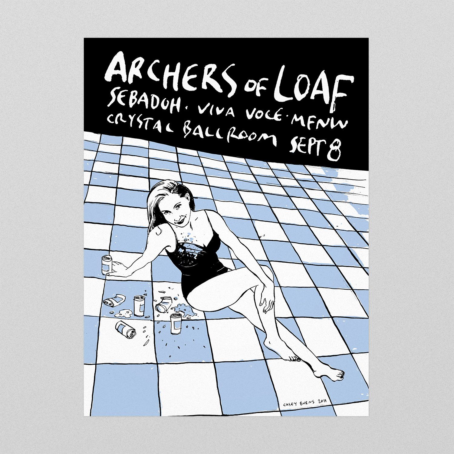 Archers of Loaf / Sebadoh / Viva Voce poster by Casey Burns