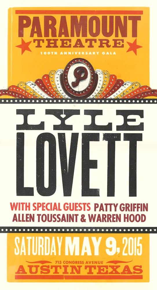 Lyle Lovett poster by Brad Vetter