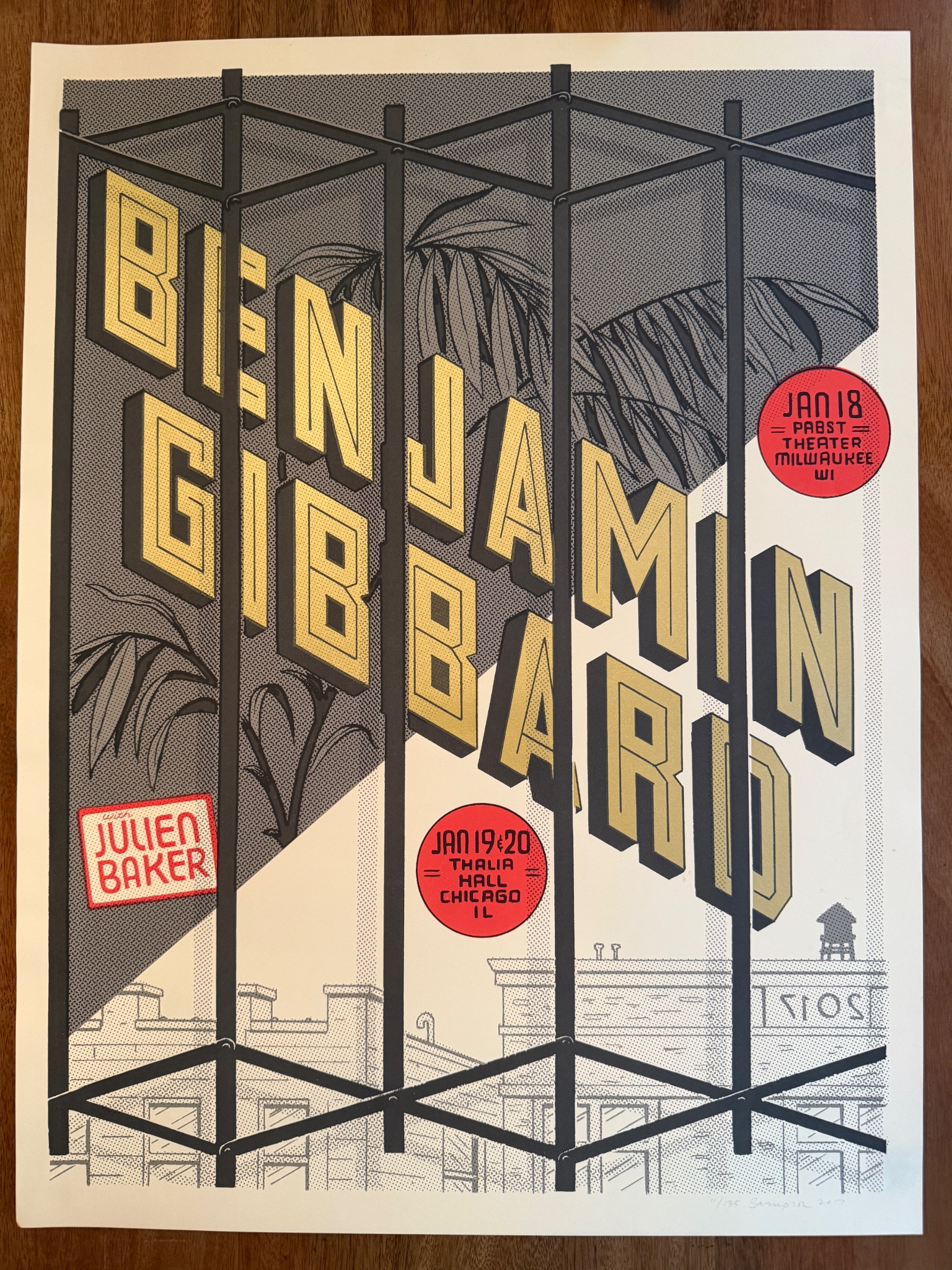 Benjamin Gibbard poster by Johnny Sampson