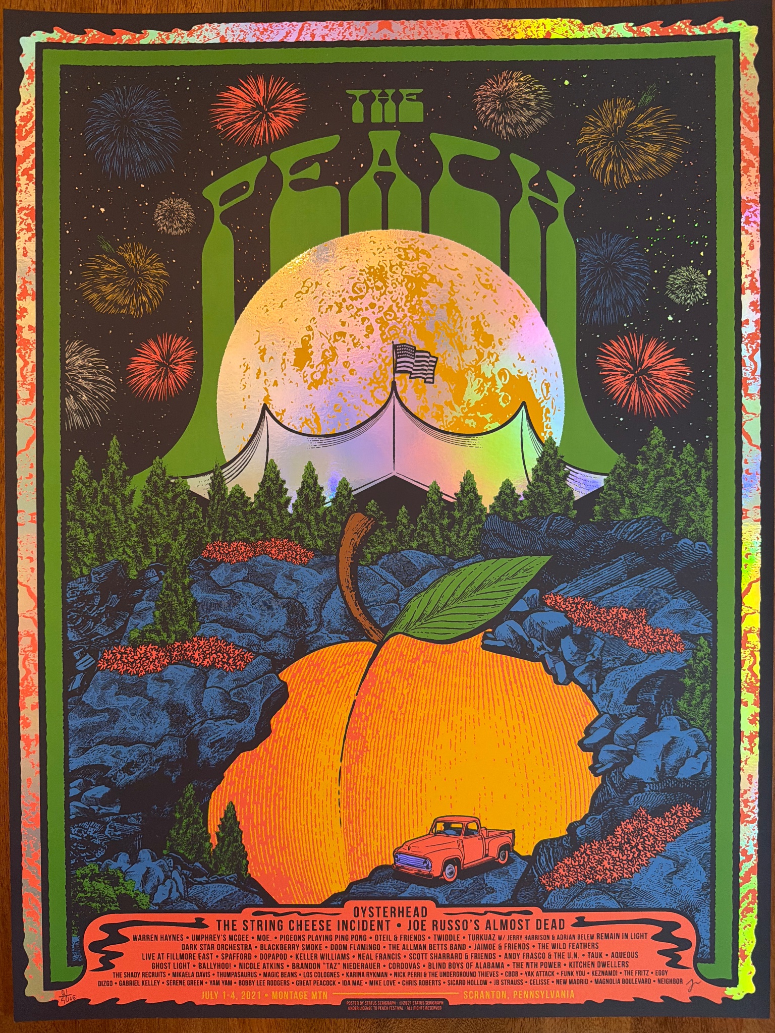 The peach music festival poster by Status Serigraph