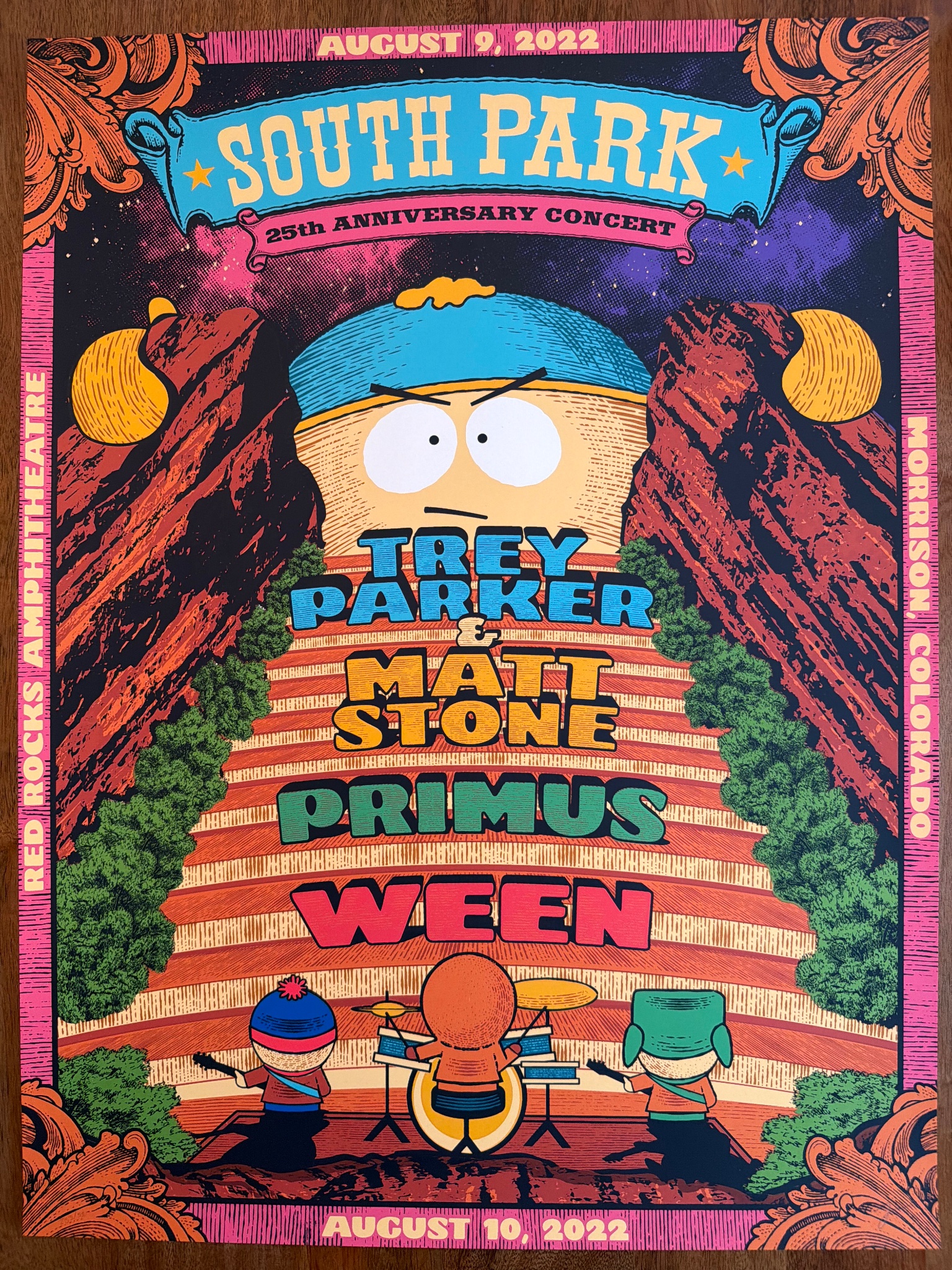 South Park 25th Anniversary Concert poster by Status Serigraph
